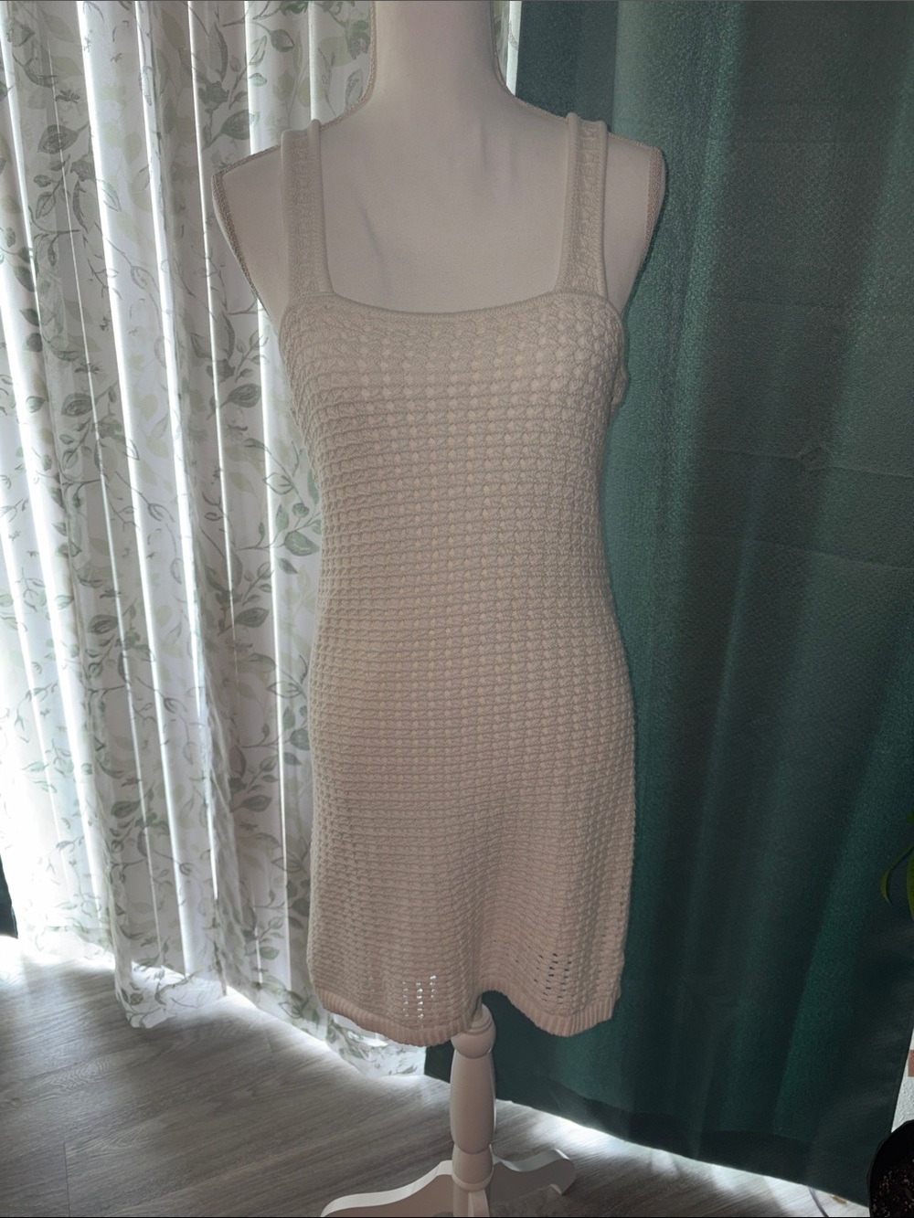 GAP Off White Cream Crochet Tank Mini Dress NWT